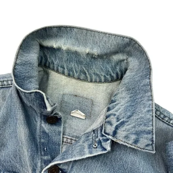 Levis Vintage 1970s Denim Trucker Jacket Type 3 III Reworked Adult XS - Picture 8 of 9